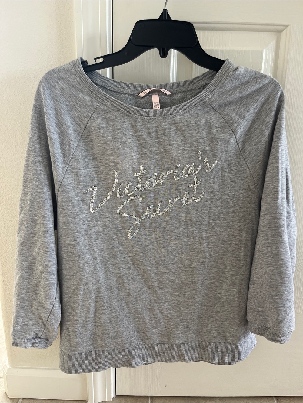 Victoria's Secret Silver Sequin Logo Sweatshirt